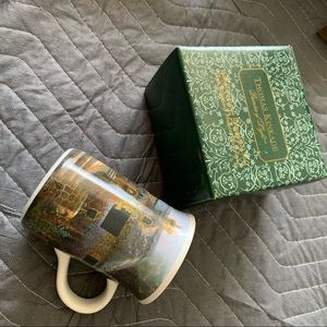 Thomas Kinkade hollyhock house Christmas mug